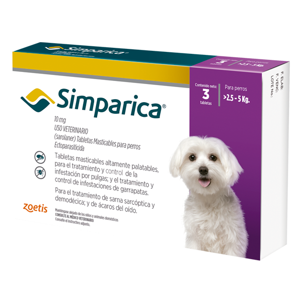 SIMPARICA 10MG -2,5 KG A 5 KG x1 tab